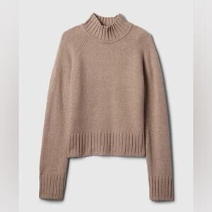 GAP CashSoft Turtleneck Tan Taupe Sweater with Wide Arms Size Medium Tall